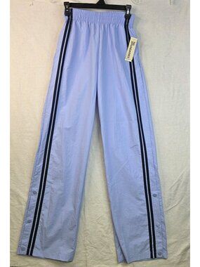 No Boundaries Striped Track Pants S Blue Snap Button Athleisure Sporty Gym